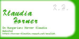 klaudia horner business card